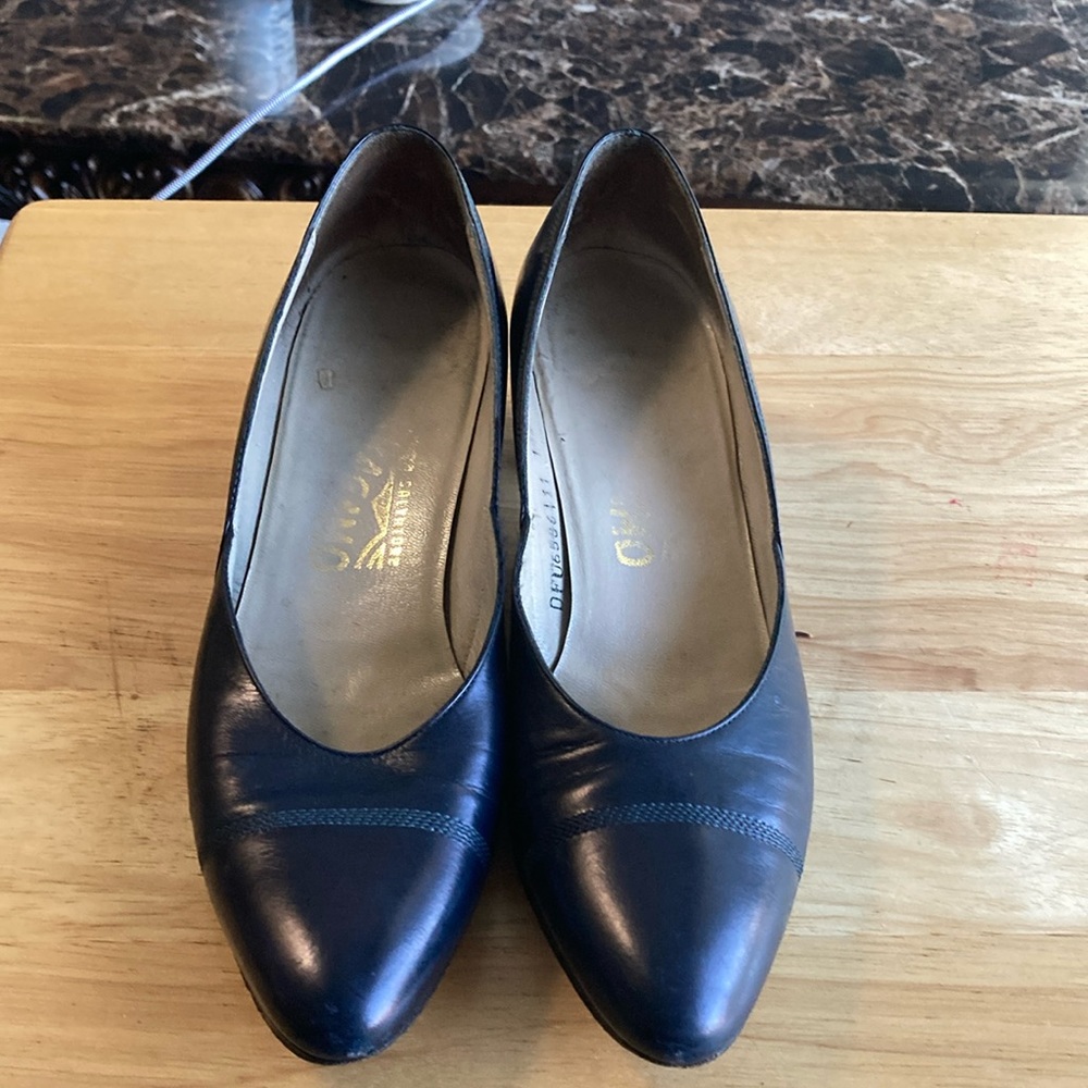 Navy Blue Ferragamo Shoes-size 6AAAA